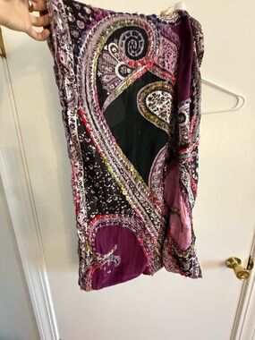 Paisley Patchwork Scarf in Black and Purple